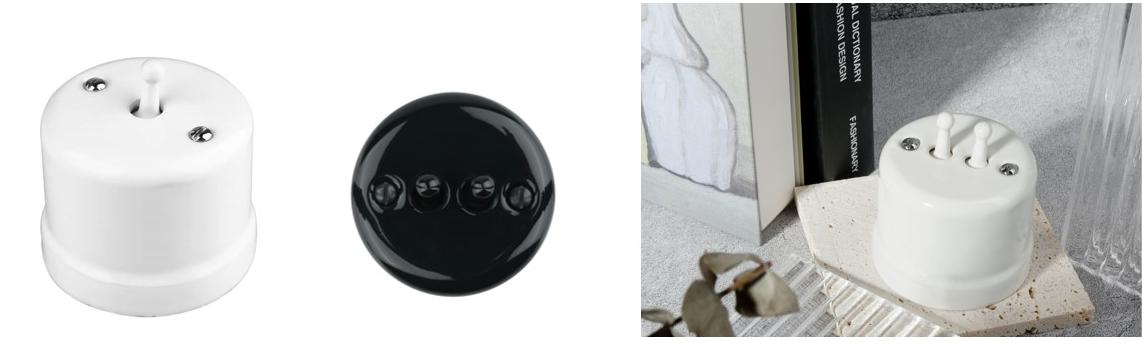 Lichtschalter aus Porzellan