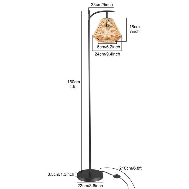 Neu eingetroffene Diamant-Design-Hanfseil-Stehlampe, kreative Atmosphäre-Stehlampen