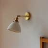 Schlafzimmer-Nachttisch-Wandlampe, weiße Keramik, Vintage-Minimalist-Wandlampe