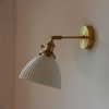 Schlafzimmer-Nachttisch-Wandlampe, weiße Keramik, Vintage-Minimalist-Wandlampe