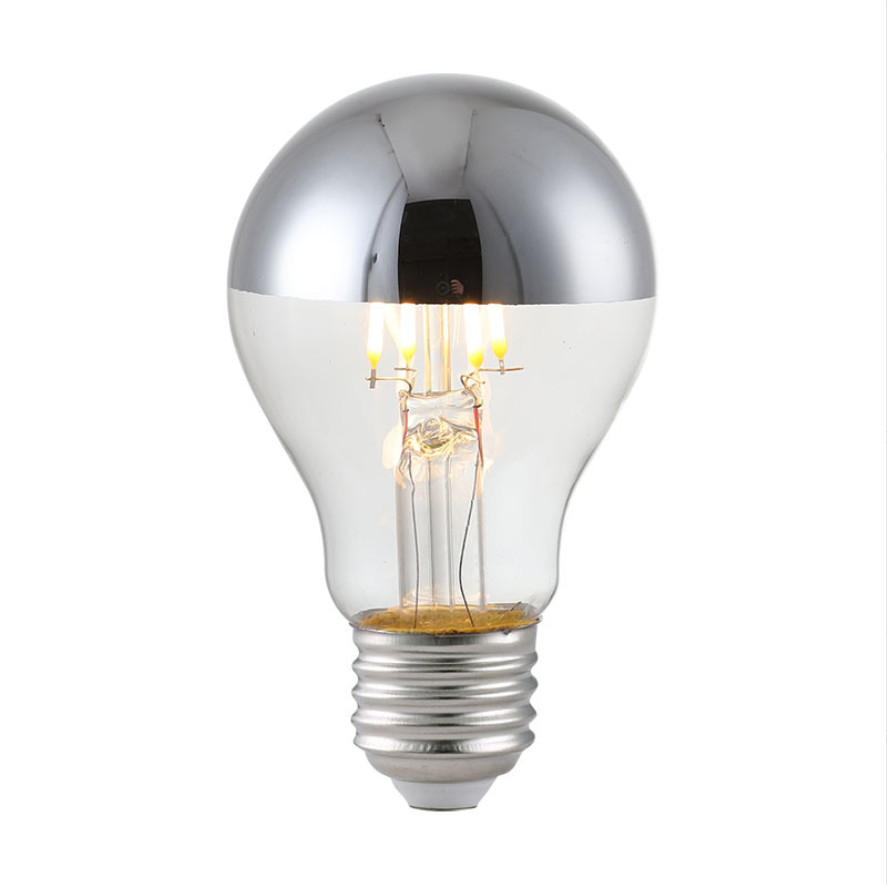 Silberne Halbkugel-Globus-LED-Glühbirne G125, 7 W, 750 lm, E27, 2700 K, dimmbar