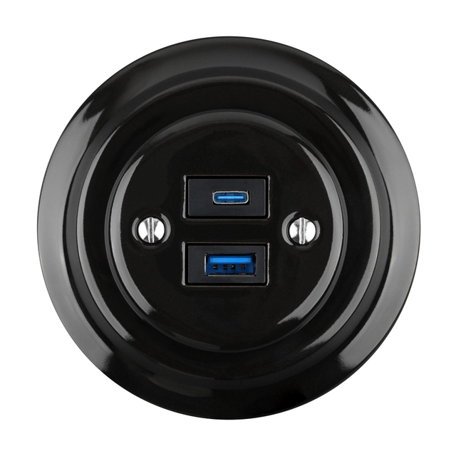 Keramik USB-A+USB-C 20W 5V-4A Flush Mounted Lading Sockel