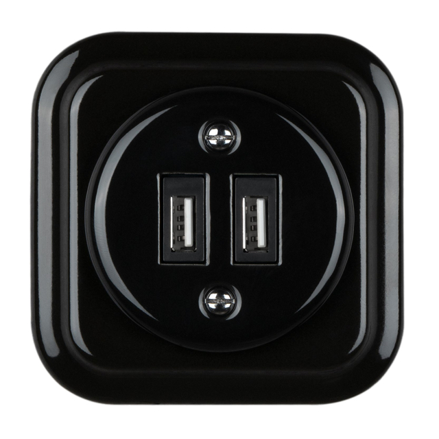 Porzellanquadrat 20W 5V-4A USB-A+USB-C Ladestecke