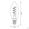 Goldene LED-Glühbirne, Carbon Line, gebogene Spirale, Kerze, C35, 2,5 W, 136 lm, E14, 1800 K, dimmbar